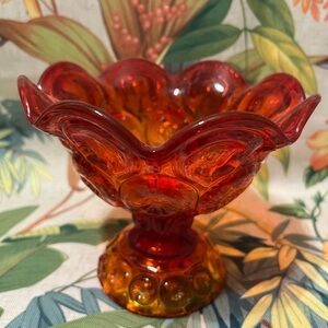 Vintage L E Smith Moon and Stars Cadmium Candy Dish